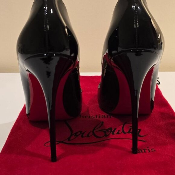 Christian Louboutin Iriza Half d'Orsay Pointed Toe Heels Iconic Red Sole - Picture 6 of 6